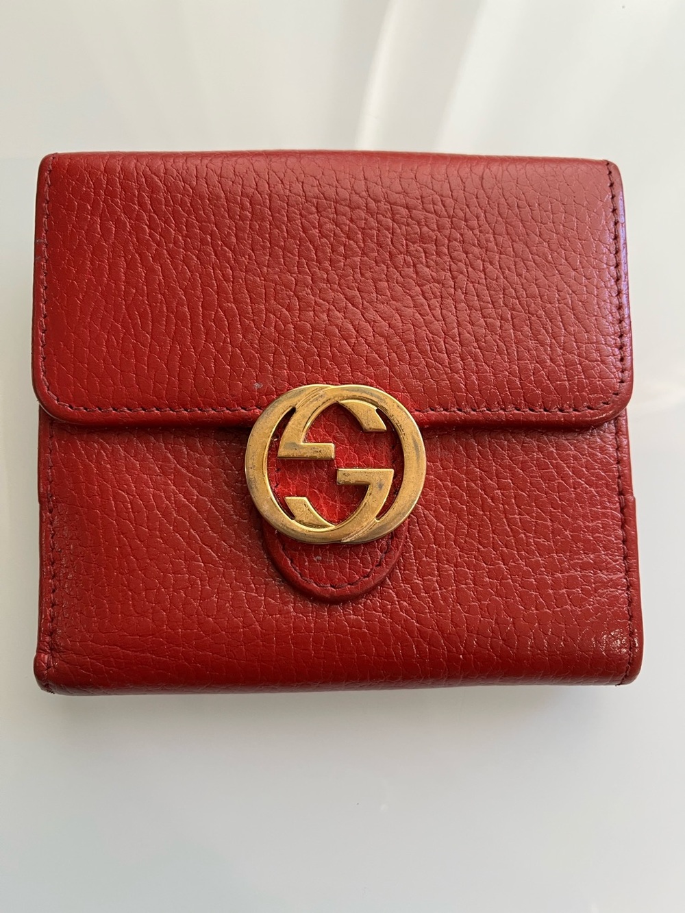 Gucci Interlocking GG Red Leather Wallet